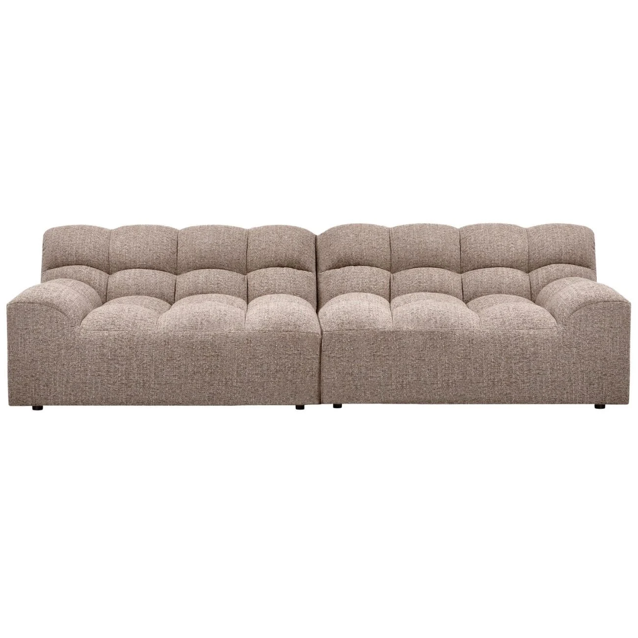 Sofa Allure aus Melange-Stoff, modern und gepolstert, Beige, für 3-4 Personen, weicher Griff