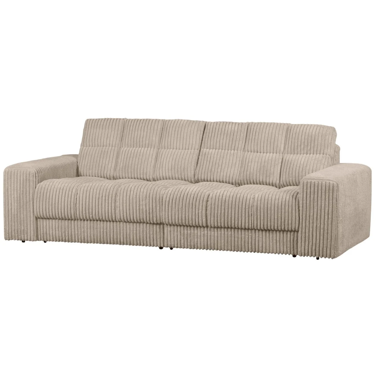 Sofa Date mit Cordbezug, klassischer Stil, beige Travertin, weich gepolstert für 2–3 Personen - Woood