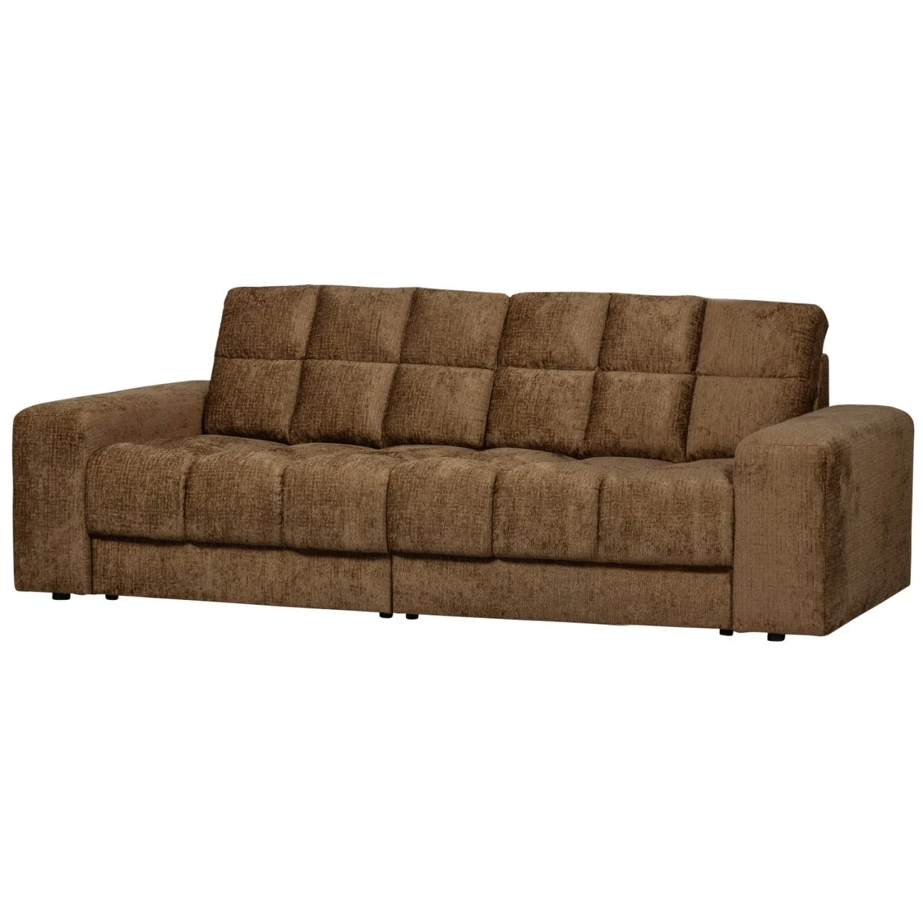 Sofa Date aus Struktursamt, klassischer Stil, brass braun, bequem gepolstert für 2-3 Personen