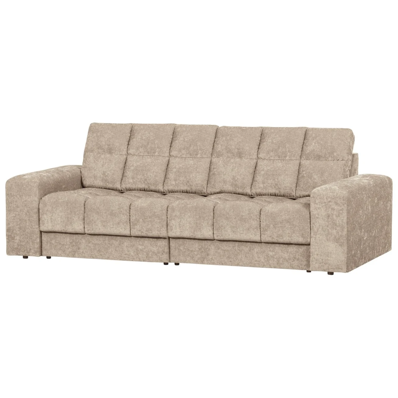 Sofa Date aus Webstoff, klassisch gepolstert, Vintage-Look in Nougat, für 2-3 Personen