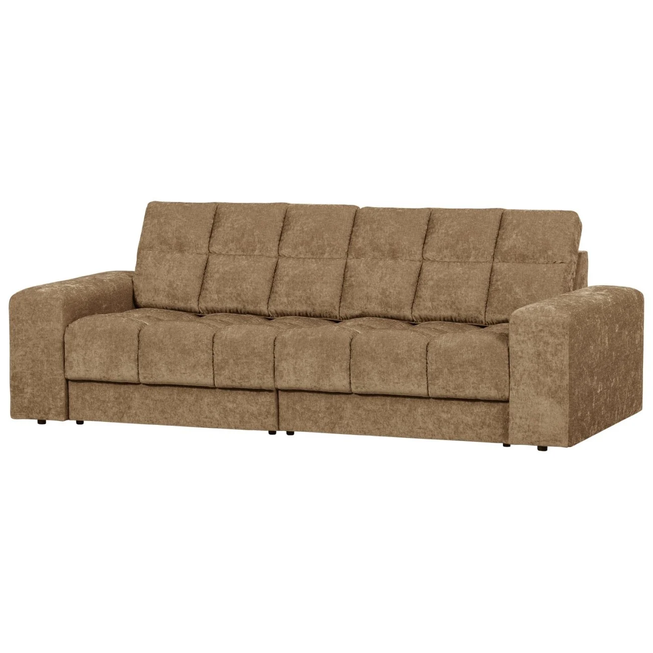 Sofa Date aus Webstoff, klassisch gepolstert, Sand Beige, bequem für 2-3 Personen