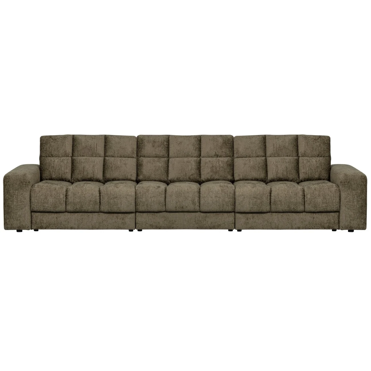 Sofa Date 3-Sitzer aus Struktursamt, klassisch, grün Bonsai, komfortabel gepolstert