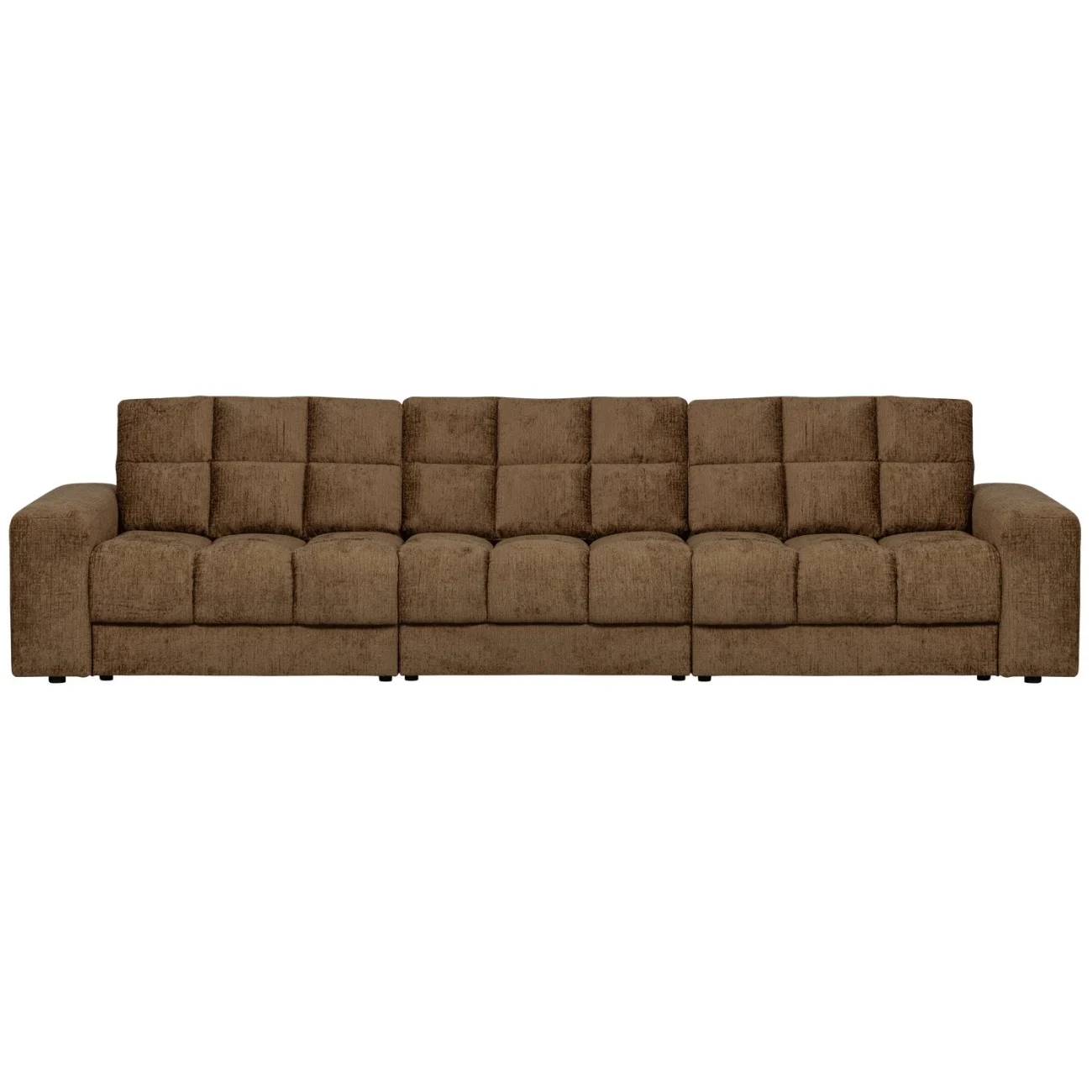Sofa Date 3-Sitzer aus Struktursamt, klassisch, brass braun, langlebig gepolstert, für dein Wohnzimmer