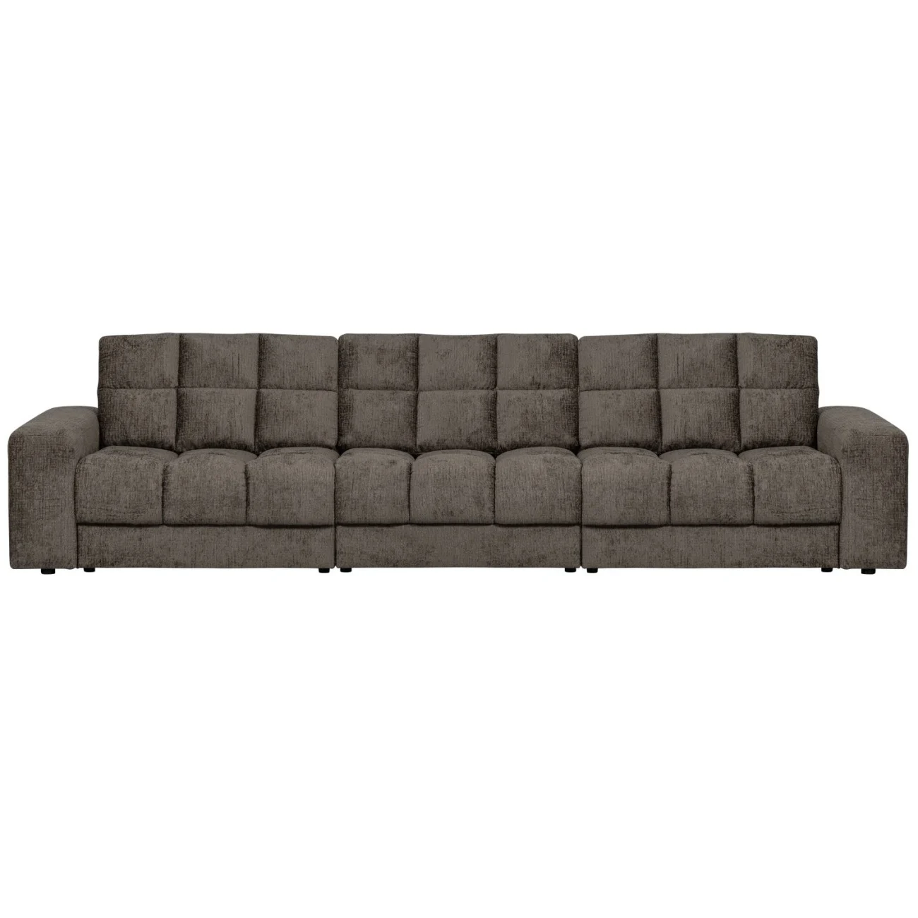 Sofa Date 3-Sitzer aus Struktursamt, klassischer Stil, grau Mountain, komfortabel gepolstert