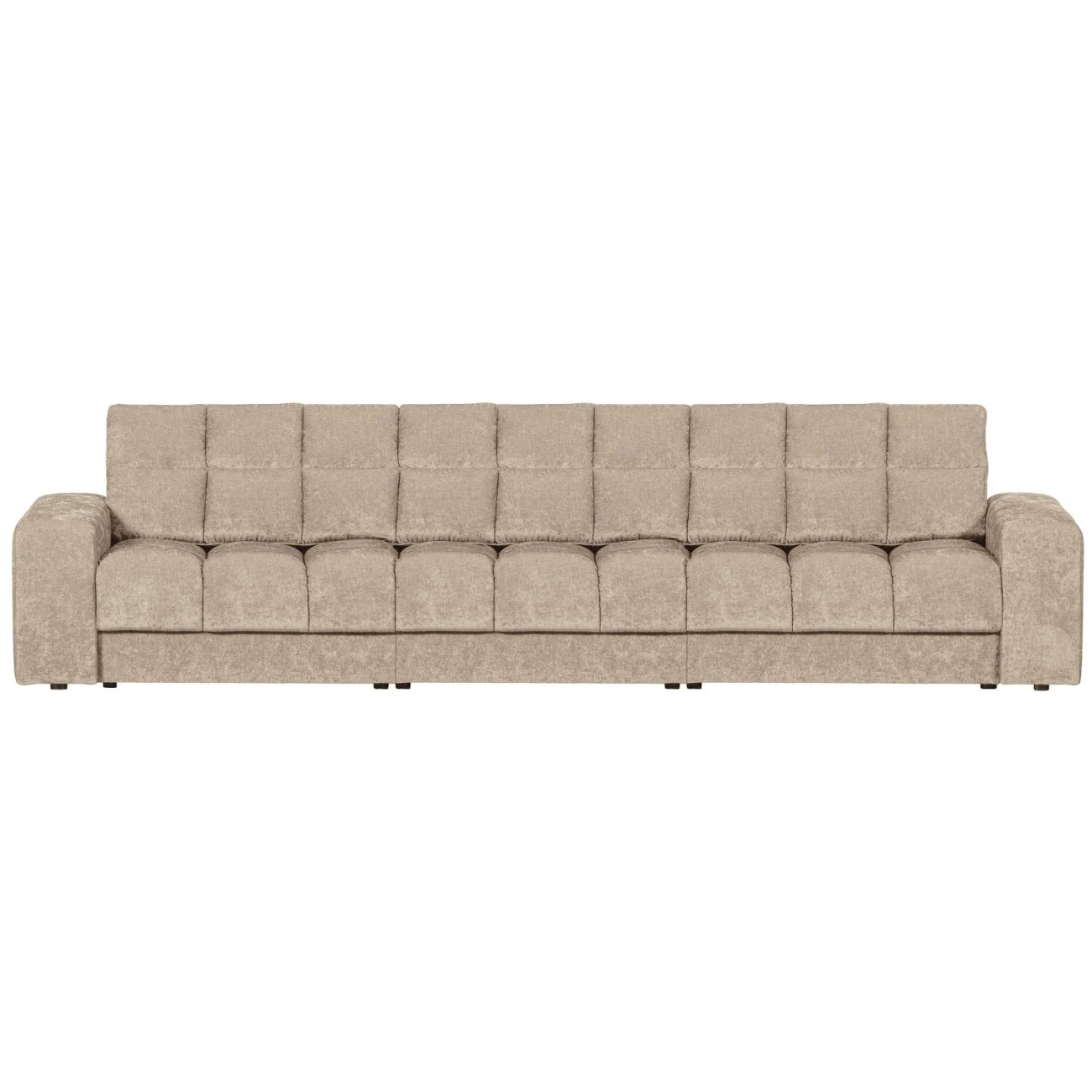 Sofa Date 3-Sitzer aus Webstoff, klassisch gepolstert, Nougat, komfortabel für Dein Wohnzimmer