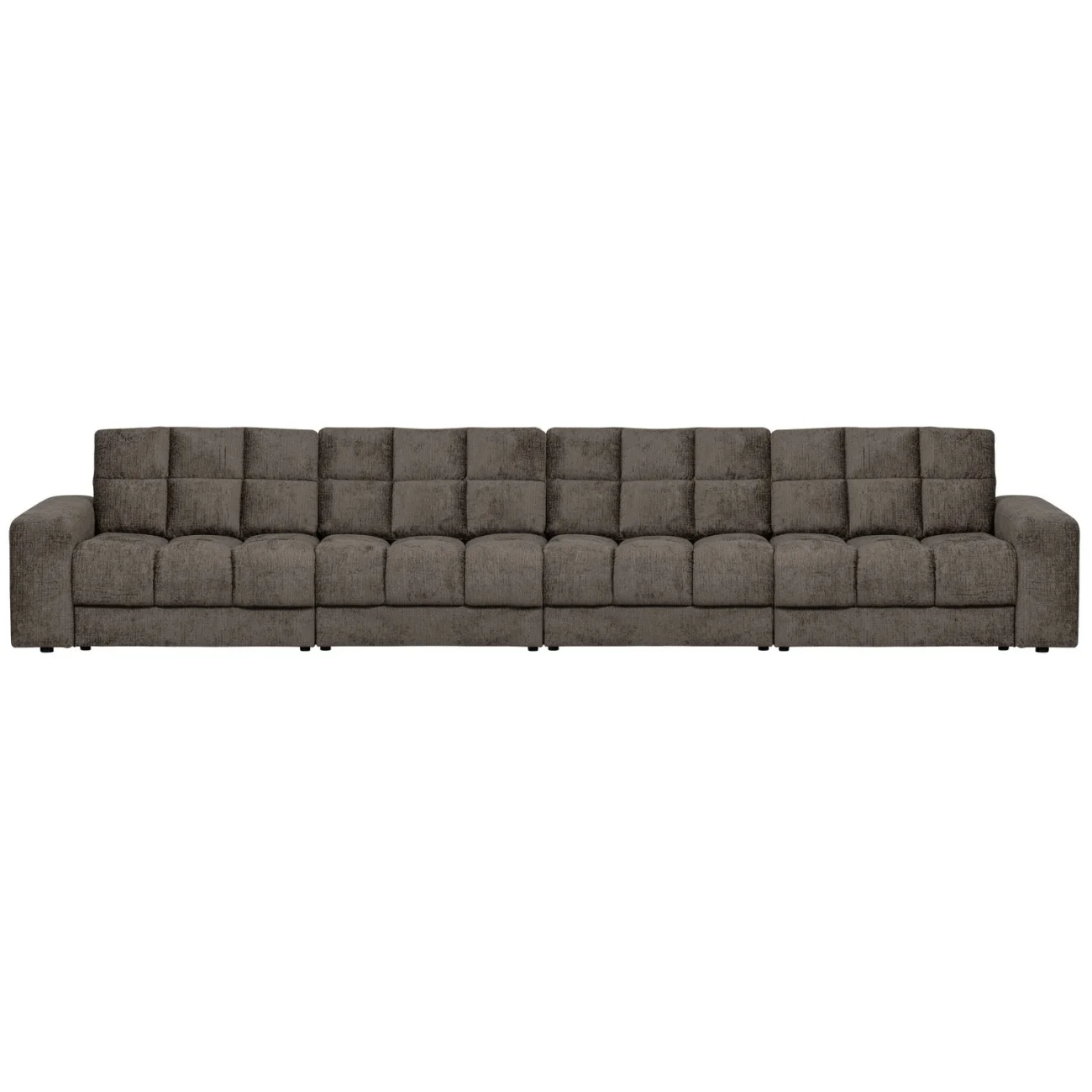 Sofa Date 4-Sitzer aus Struktursamt, klassisch gepolstert, dunkelgrau Mountain, komfortabel für Dein Zuhause