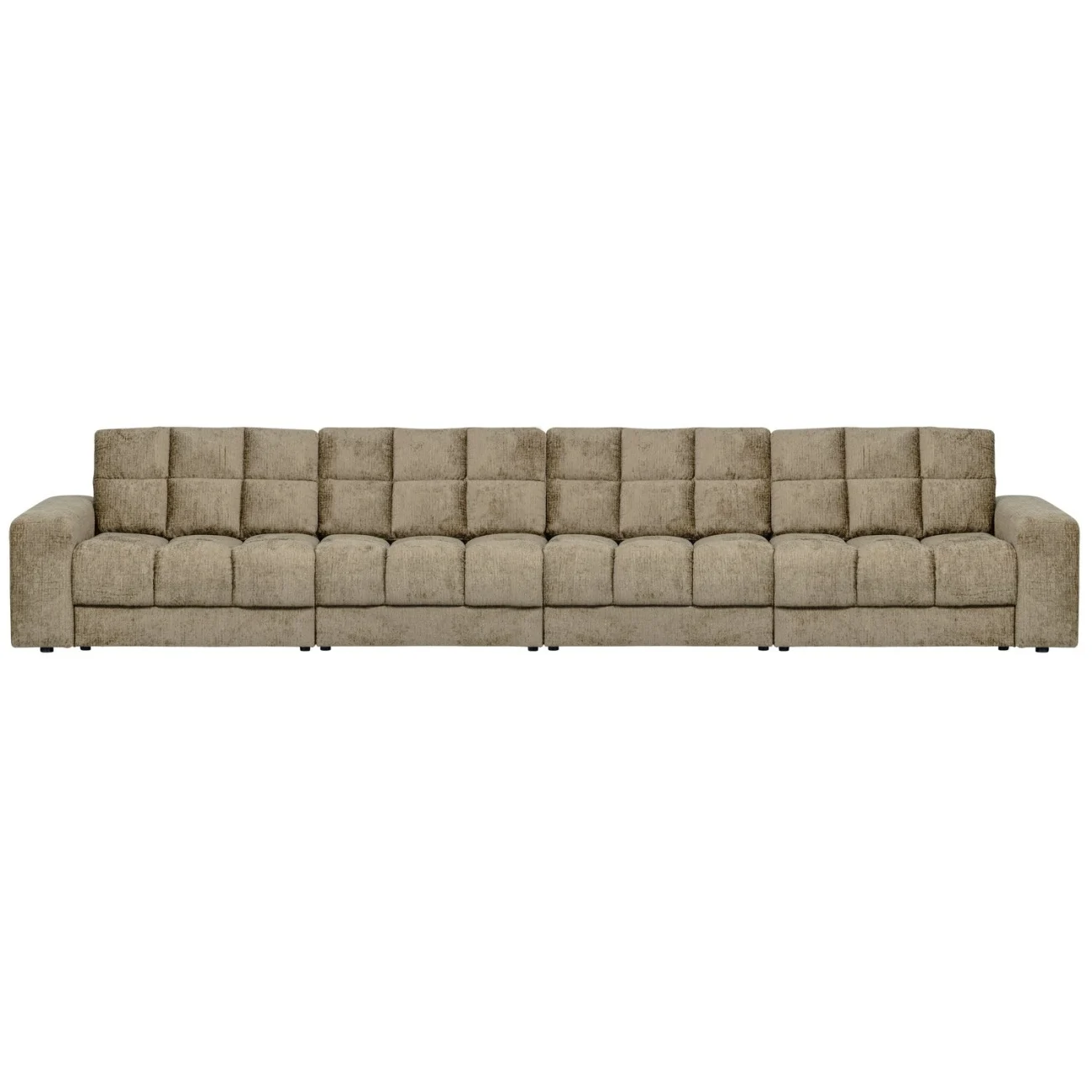 Sofa Date 4-Sitzer aus Struktursamt, klassischer Stil, beige Wheatfield, komfortabel gepolstert
