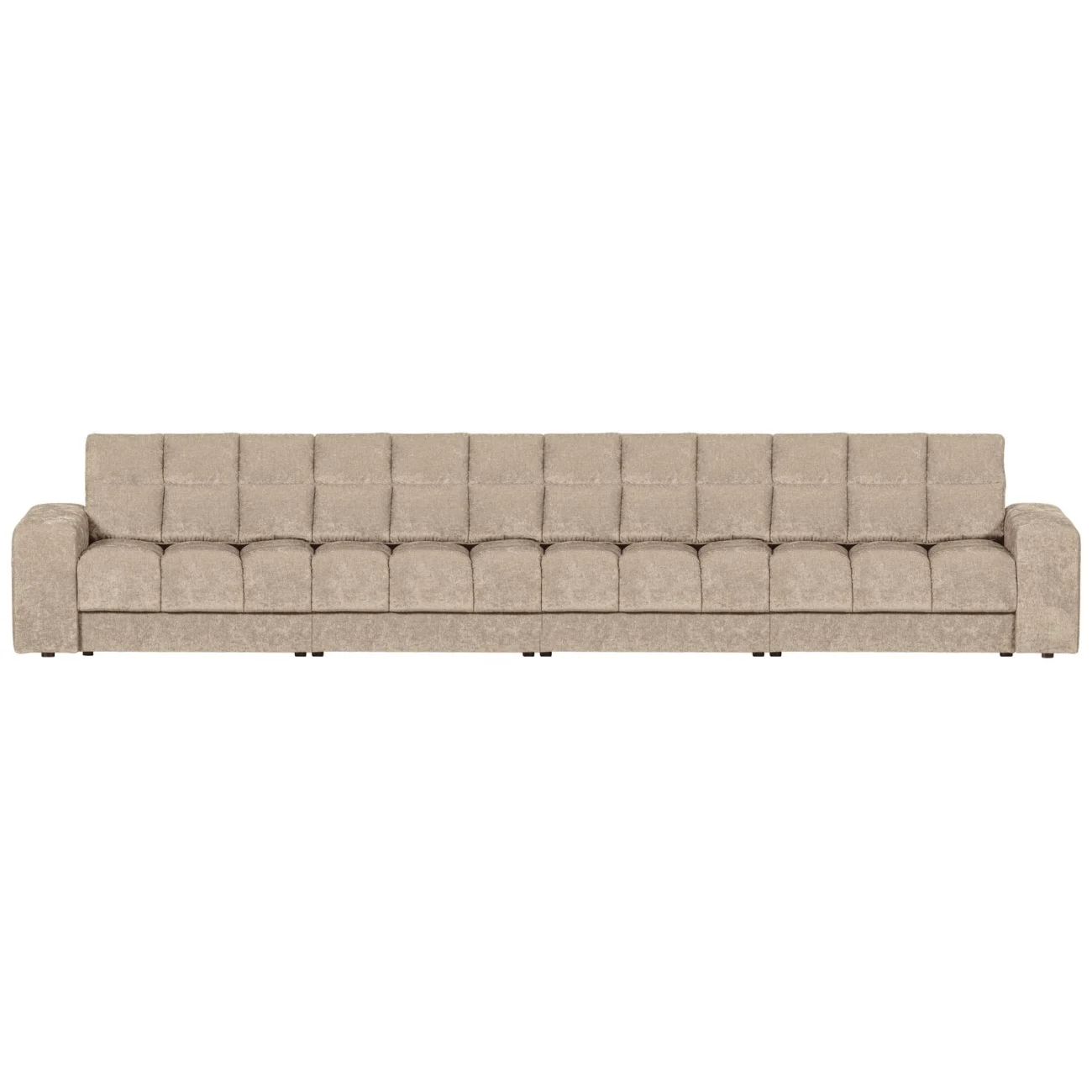 Sofa Date 4-Sitzer aus Webstoff, klassischer Stil, Nougat, komfortabel gepolstert für vier Personen
