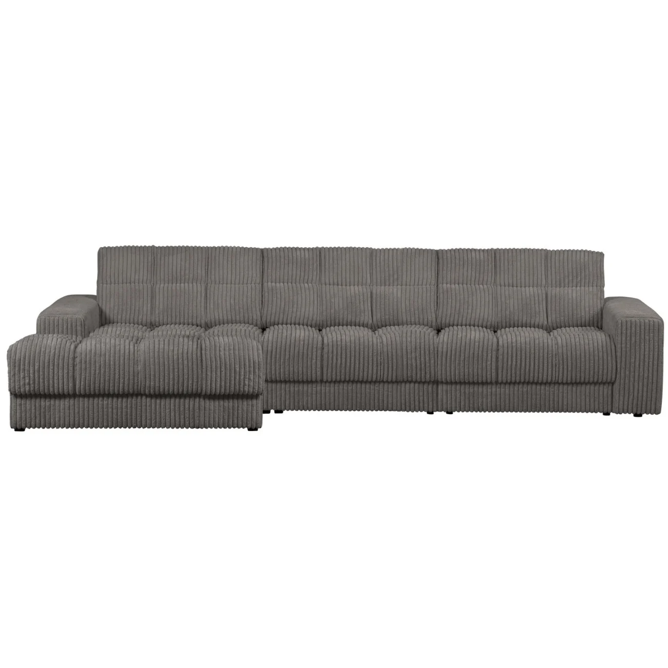 Ecksofa Chaiselongue Date Cord, klassisch und weich, links, Terrazzo grau, 4-5 Sitzplätze