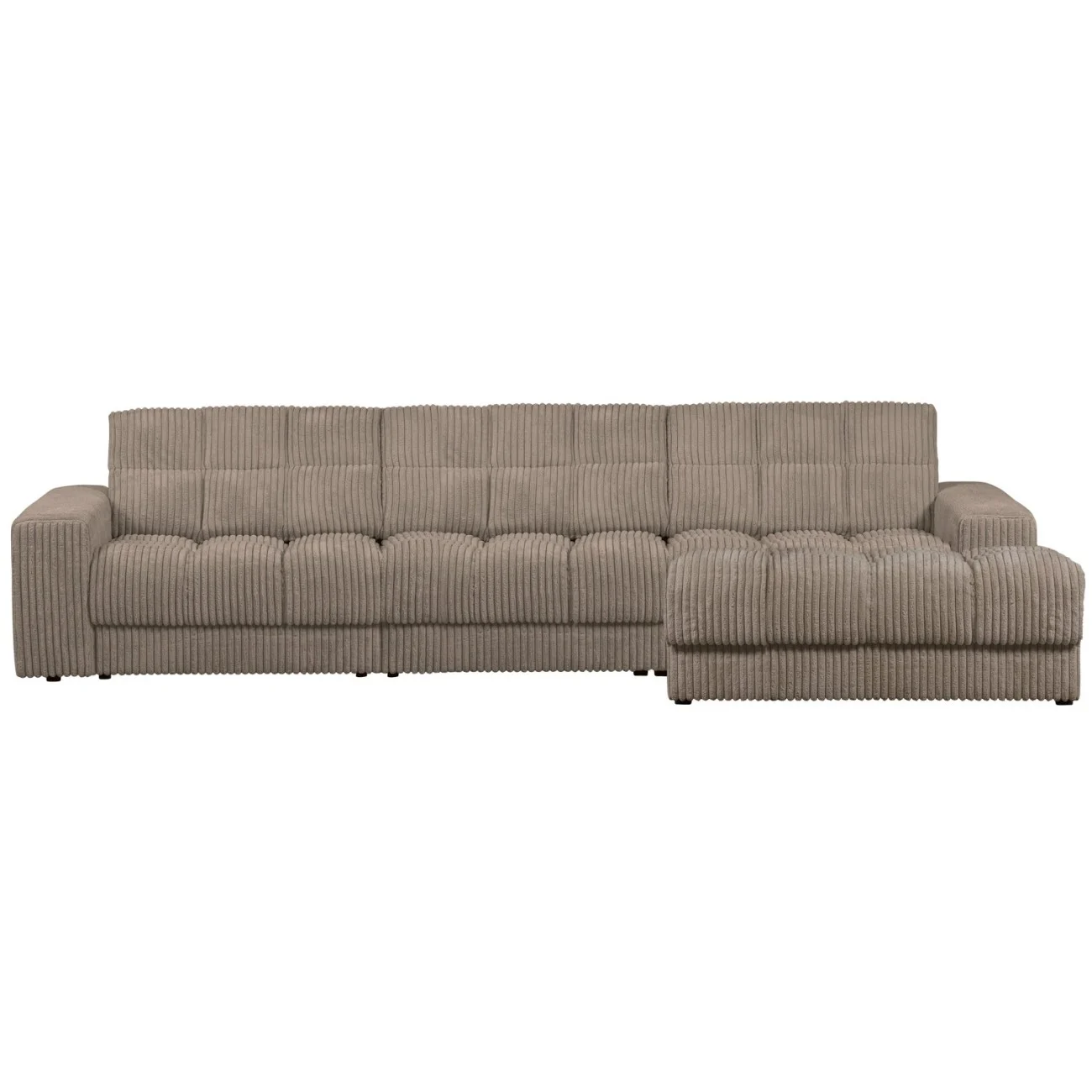 Chaiselongue Date Cordbezug, klassisch und komfortabel, rechts, mud braun, für 4–5 Personen - Woood