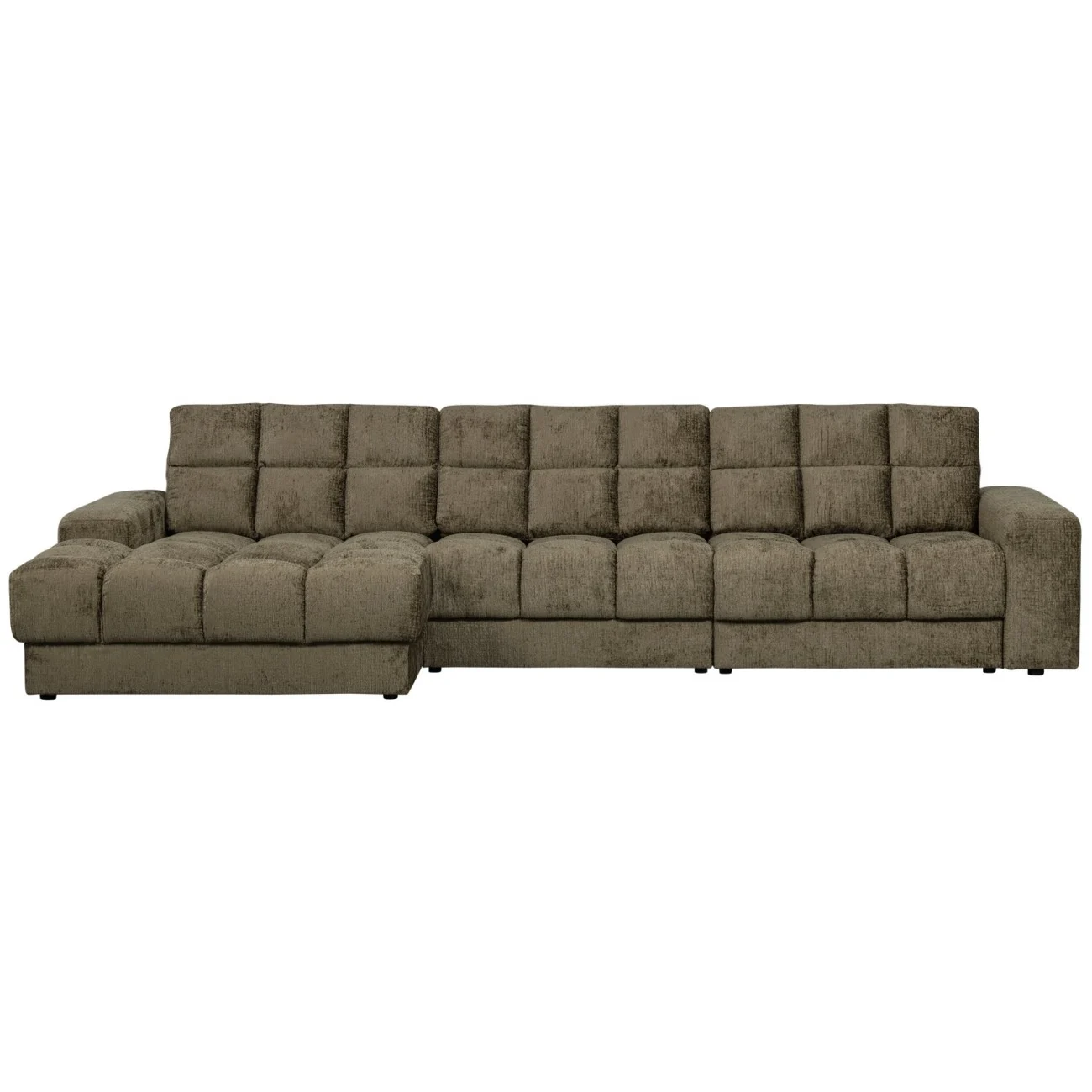 Ecksofa Chaiselongue Date aus Struktursamt, klassisch, links, Bonsai Grün, 4-5 Sitzplätze