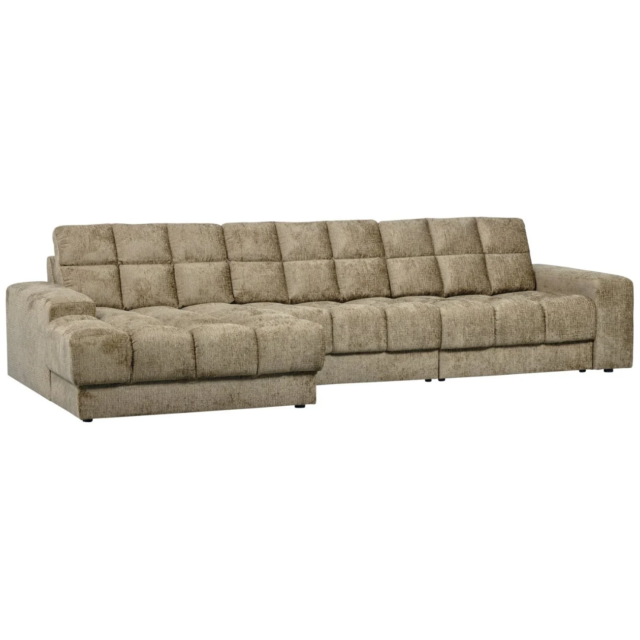 Chaiselongue Date Struktursamt, klassisch und komfortabel, Wheatfield Beige, Linksstellung - Woood