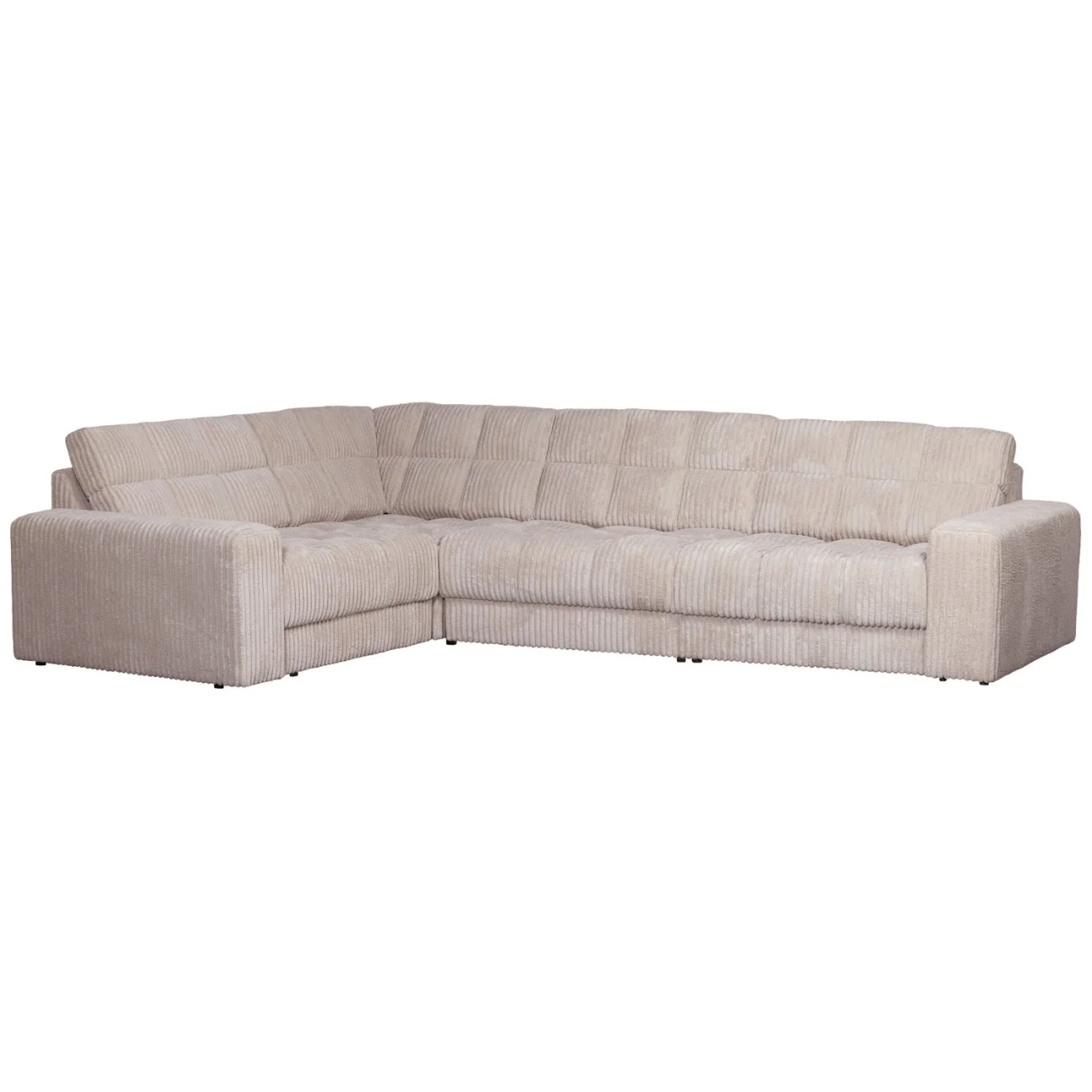 Ecksofa Date mit Cordbezug, klassisch, Natur, links, weich gepolstert für Dein Wohnzimmer - Woood