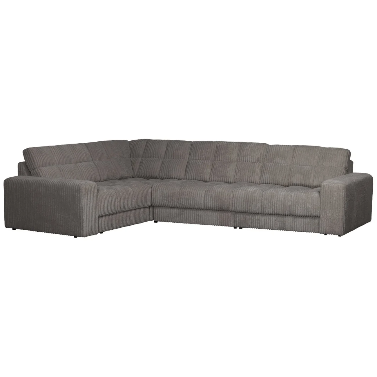 Ecksofa Date Cordbezug, klassisch und weich, links, Terrazzo dunkelgrau, großzügig gepolstert - Woood