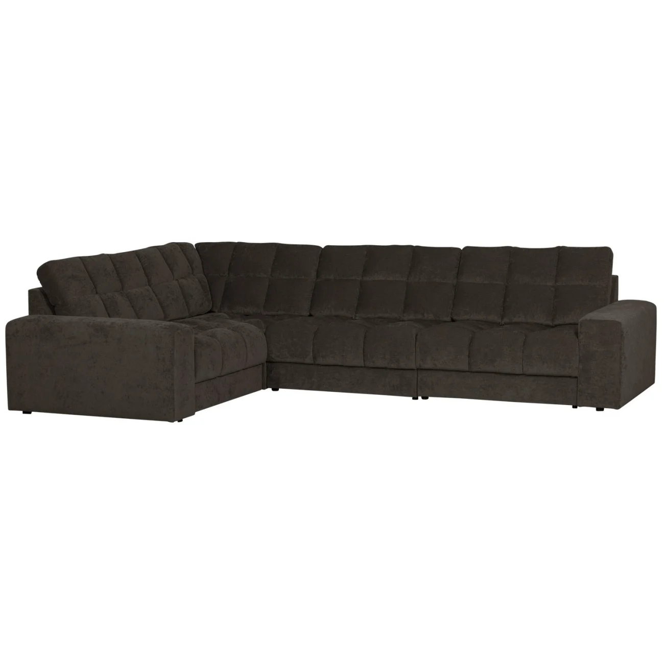 Ecksofa Date aus Webstoff, klassischer Stil, links, anthrazit, komfortabel gepolstert - Woood