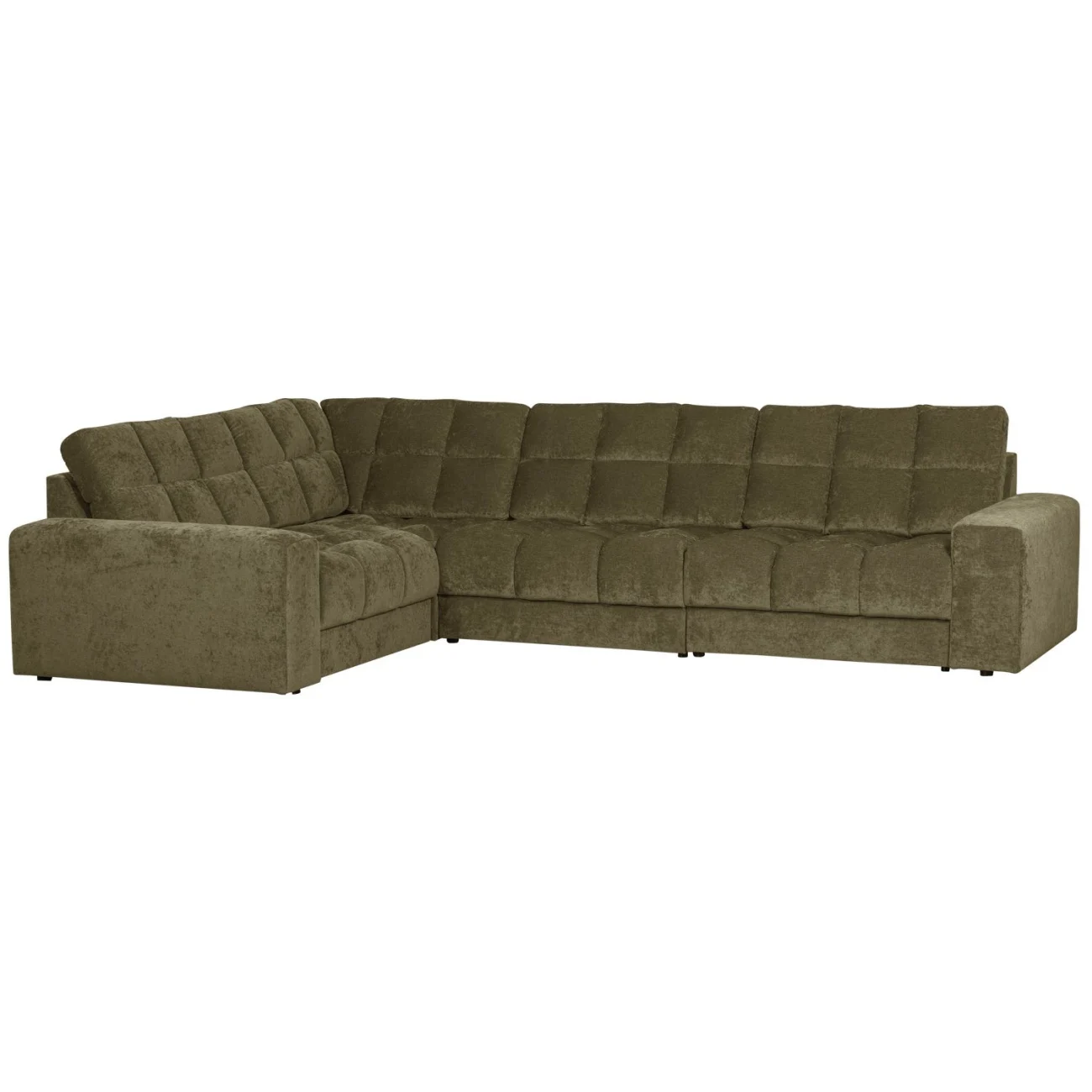 Ecksofa Date aus Webstoff, klassischer Stil, links, grün, komfortabel gepolstert - Woood