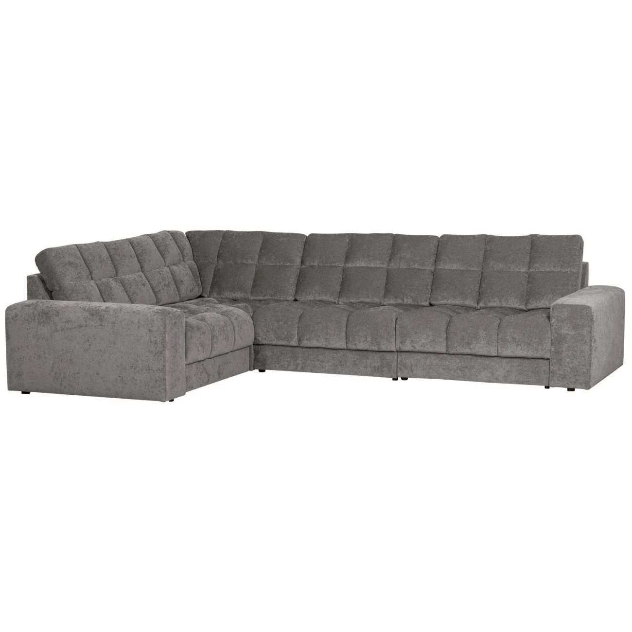Ecksofa Date aus Webstoff, klassisches Design, links, Grau Mouse – bequem und pflegeleicht für Dein Wohnzimmer - Woood