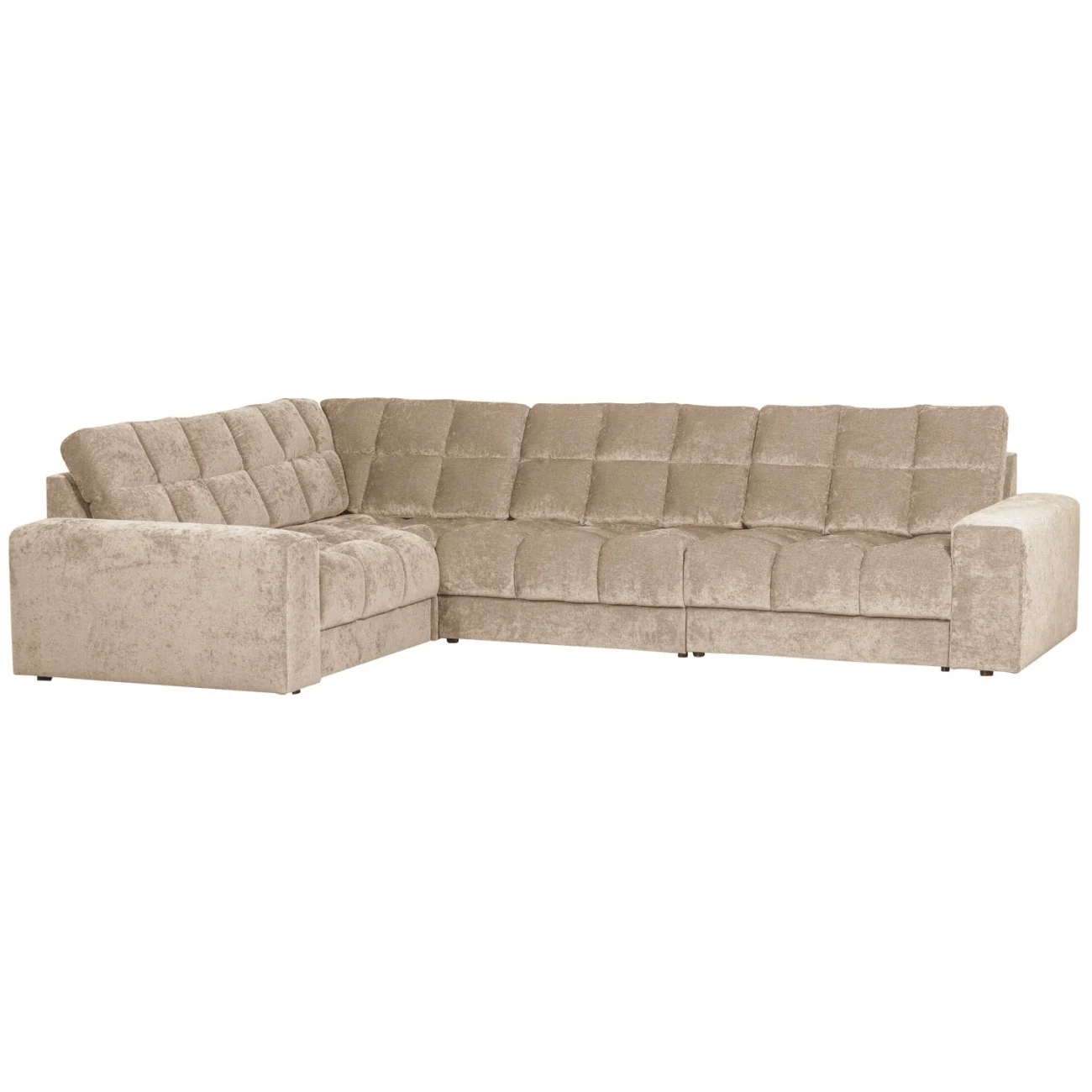Ecksofa Date aus Webstoff, klassisch links, nougat, komfortabel gepolstert für Dein Wohnzimmer - Woood