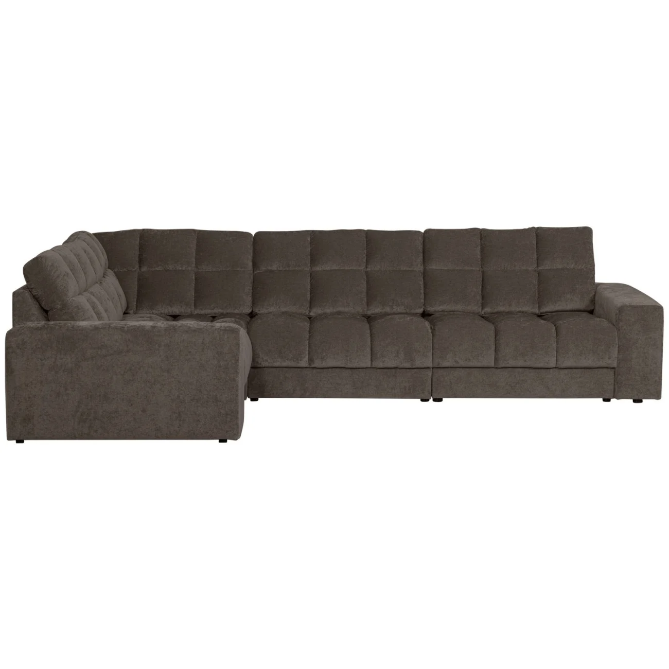 Ecksofa Date Webstoff, klassisches Design mit Vintage-Look, links, grau, großzügige Sitzfläche