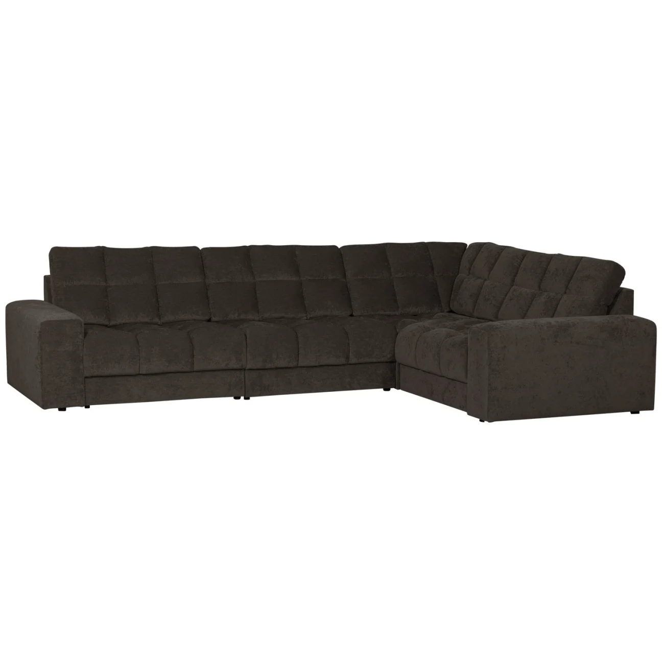 Ecksofa Date aus Webstoff, klassisch modern, rechts, anthrazit, bequeme Polsterung - Woood