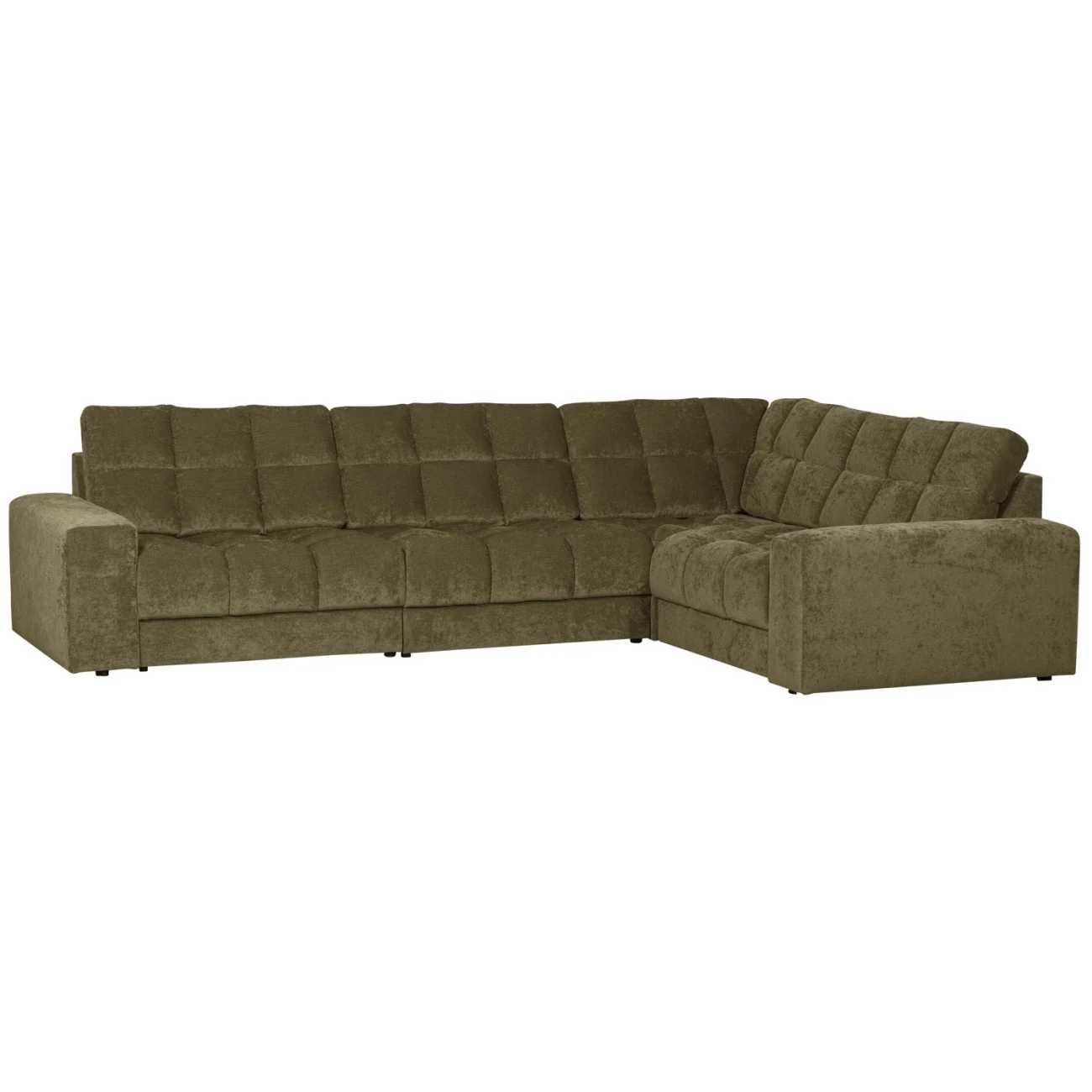 Ecksofa Date aus Webstoff, klassisch und komfortabel, Rechtsausführung, Grün - Woood