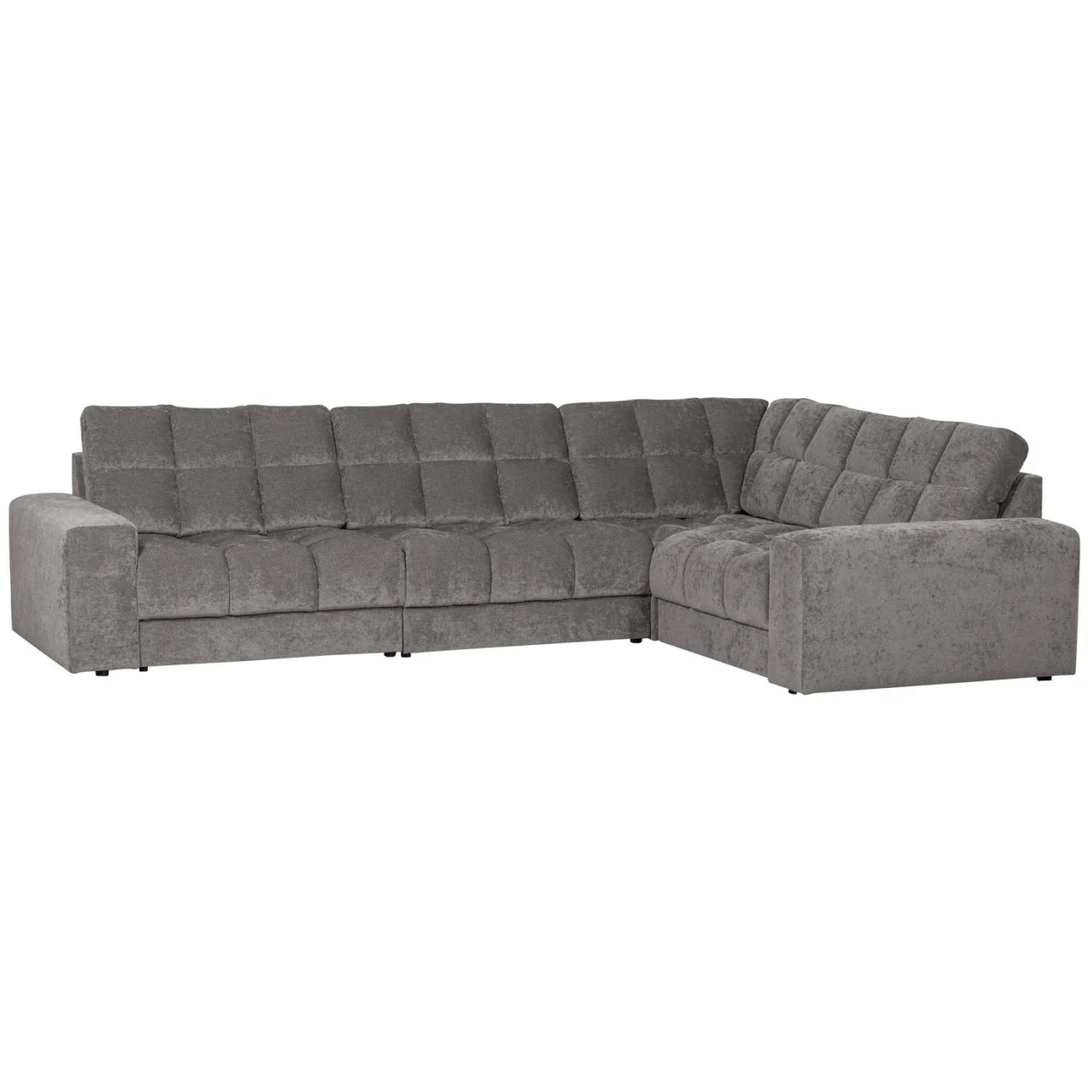 Ecksofa Date aus Webstoff, klassisch und komfortabel, rechts, Farbe Mouse Grau, gepolstert - Woood