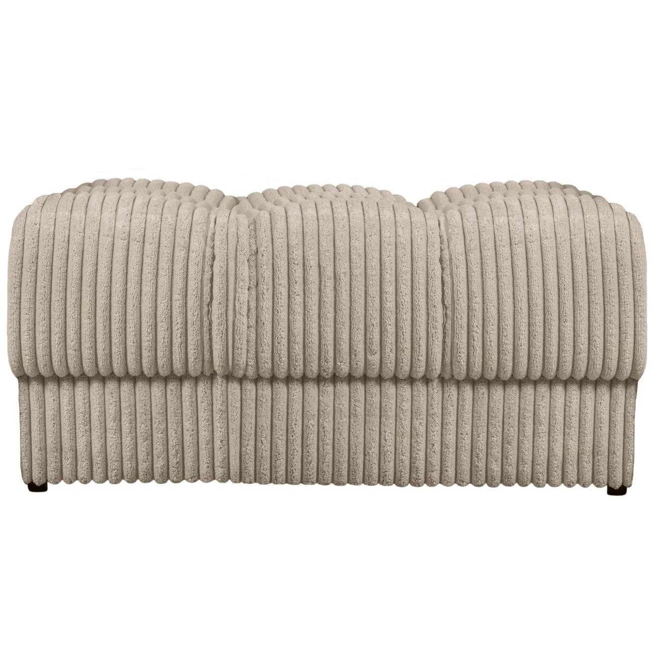 Hocker Date mit Cordbezug, klassischer Stil, Travertin Beige, weich gepolstert, für Indoor - Woood