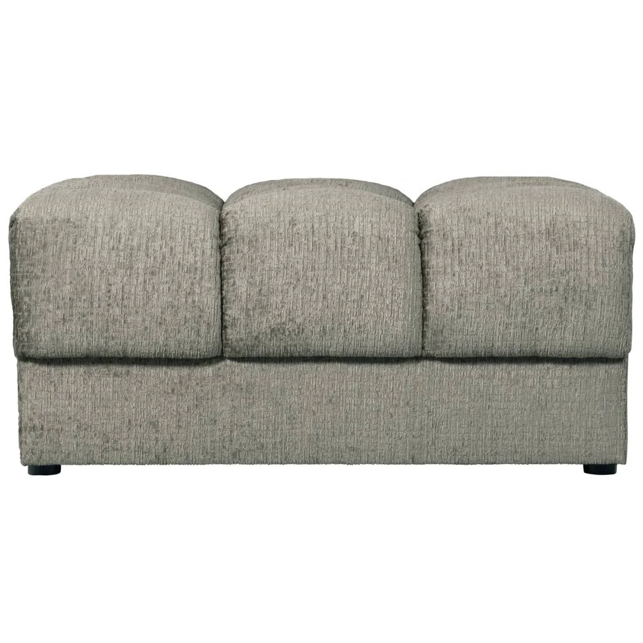 Hocker Date aus Struktursamt, klassisch gepolstert, Farbe Frost, hochwertig und pflegeleicht - Woood