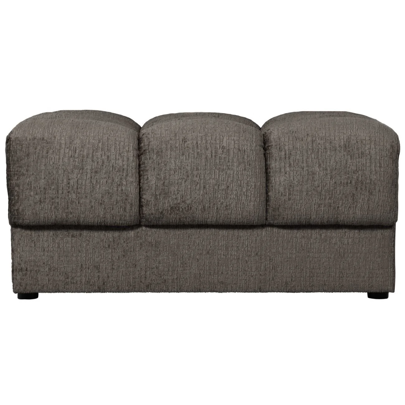 Hocker Date aus Struktursamt, klassischer Stil, grau Mountain, gepolstert und strapazierfähig - Woood