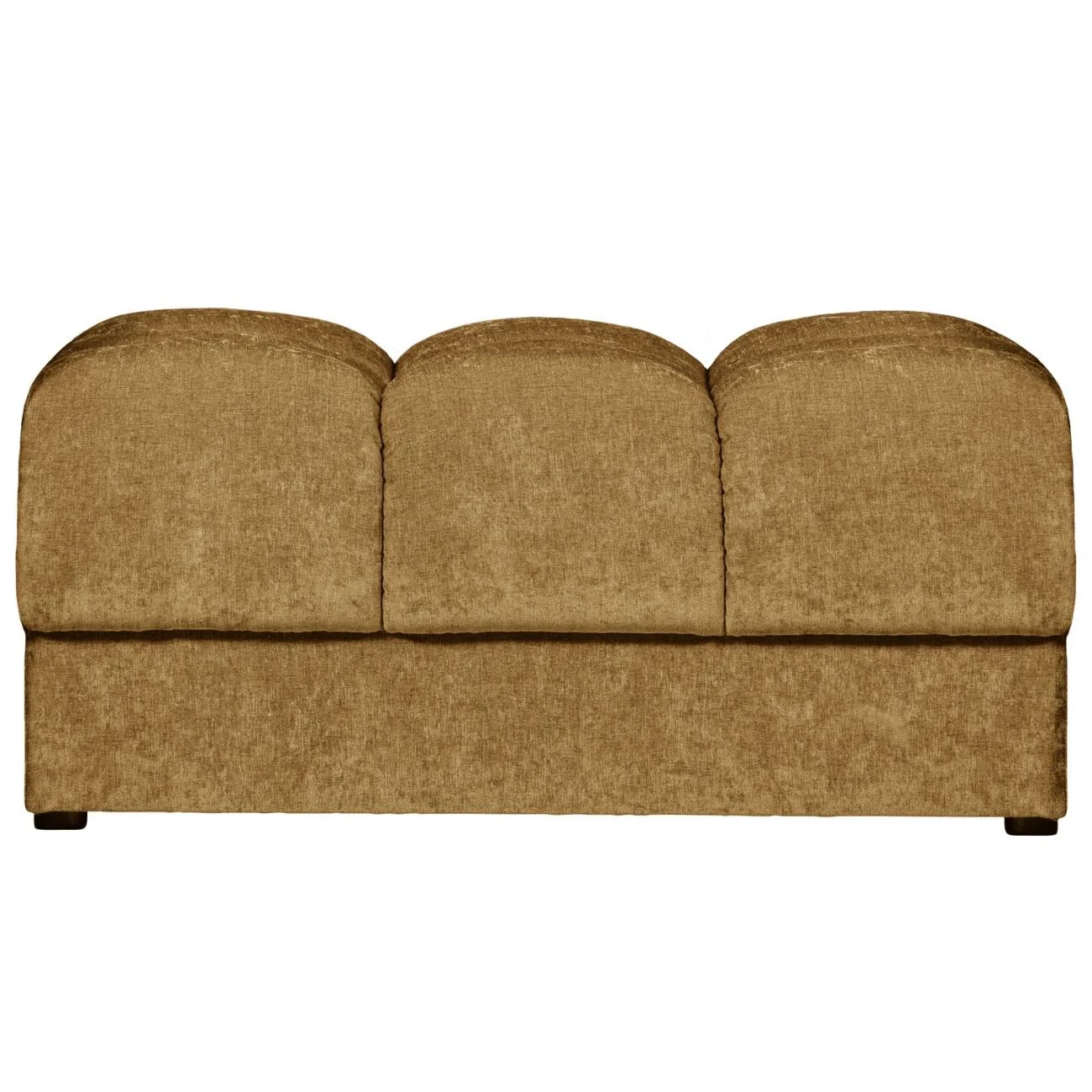 Hocker Date aus Webstoff, klassisch gepolstert, Gold, rechteckig, stabiles Gestell - Woood
