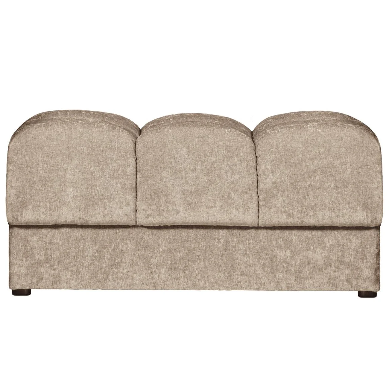 Hocker Date aus Webstoff, klassischer Stil, nougatfarben, gepolstert und rechteckig - Woood