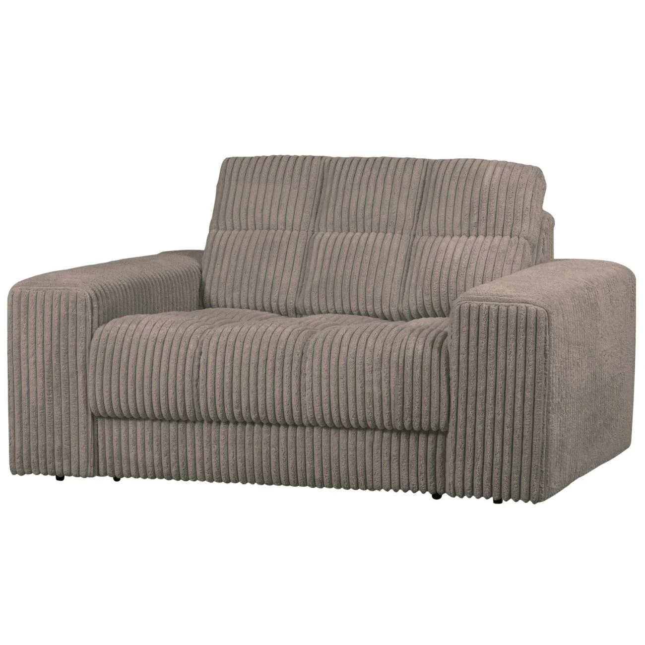 Sessel Loveseat Date mit Cordbezug, klassisch gepolstert, mud braun, weicher Stoff - Woood