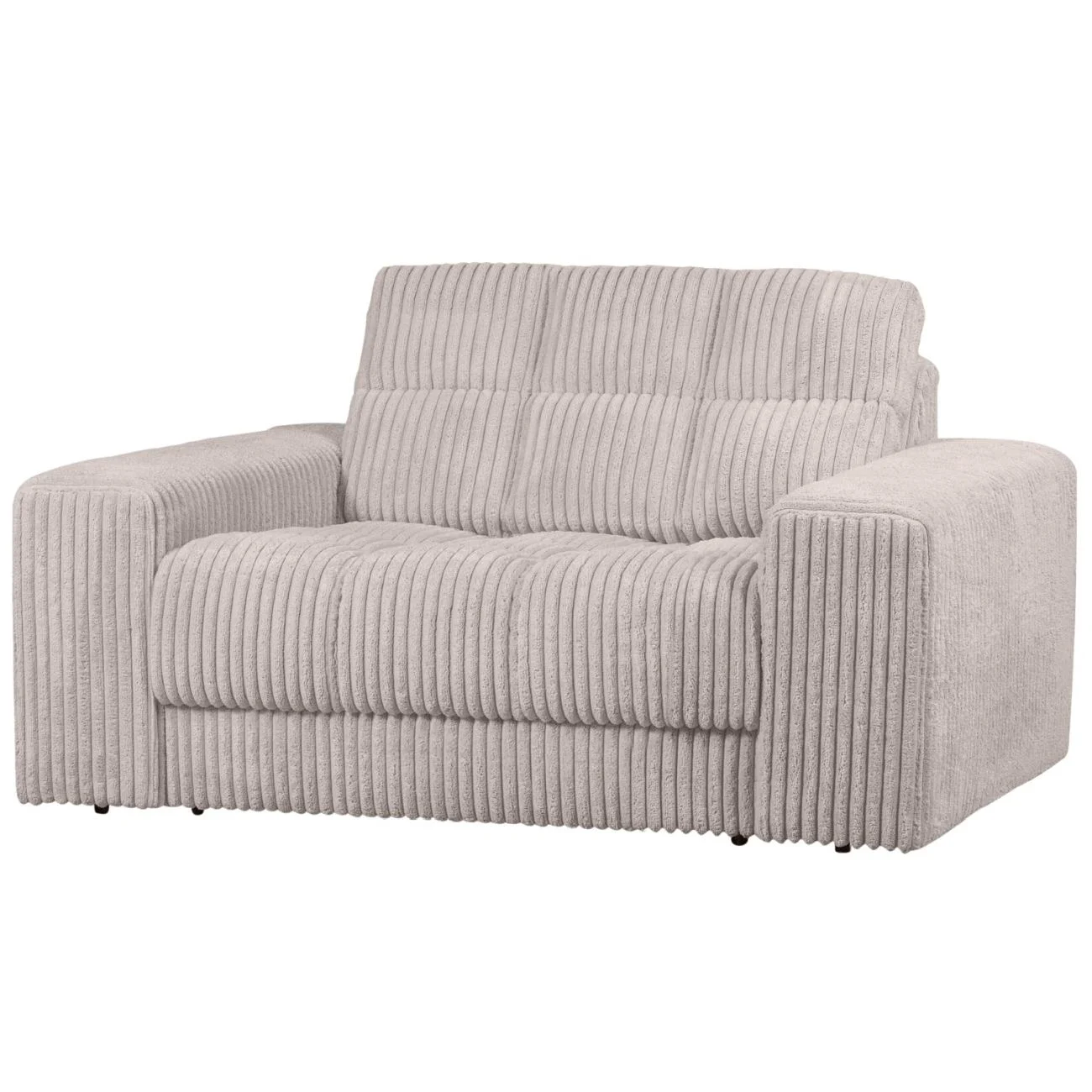 Sessel Loveseat Date mit Cordbezug, klassisch gepolstert, Natur, weich geripptes Design - Woood