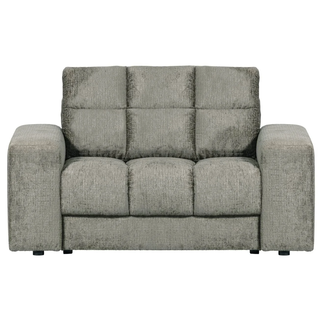 Sessel Loveseat Date aus Struktursamt, klassischer Stil, Frost Graugrün, gepolstert und pflegeleicht - Woood