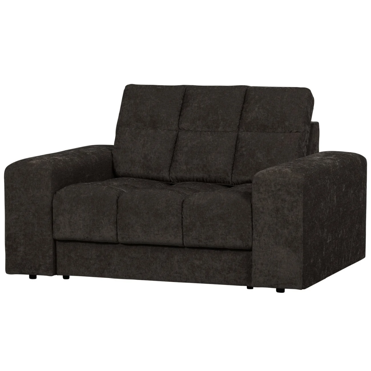 Sessel Loveseat Date aus Webstoff, klassisch gepolstert, anthrazit, komfortables Design - Woood