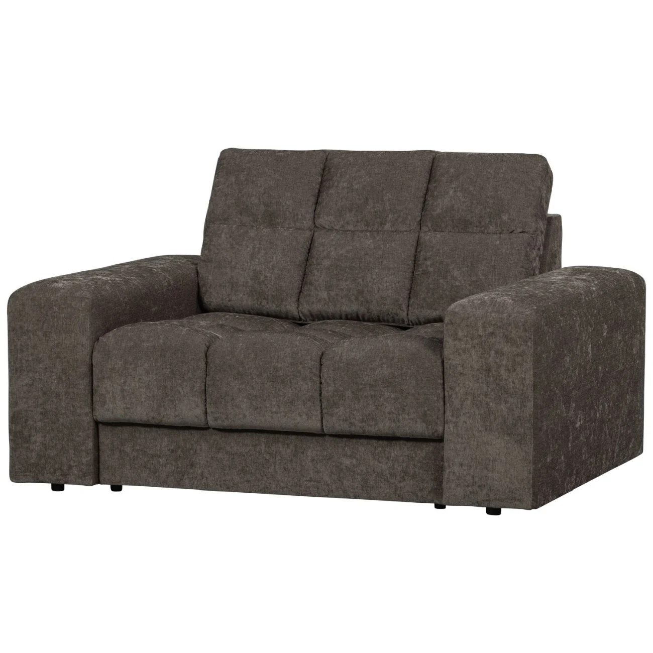 Sessel Loveseat Date aus Webstoff, klassisch gepolstert, Grau, komfortables Design - Woood