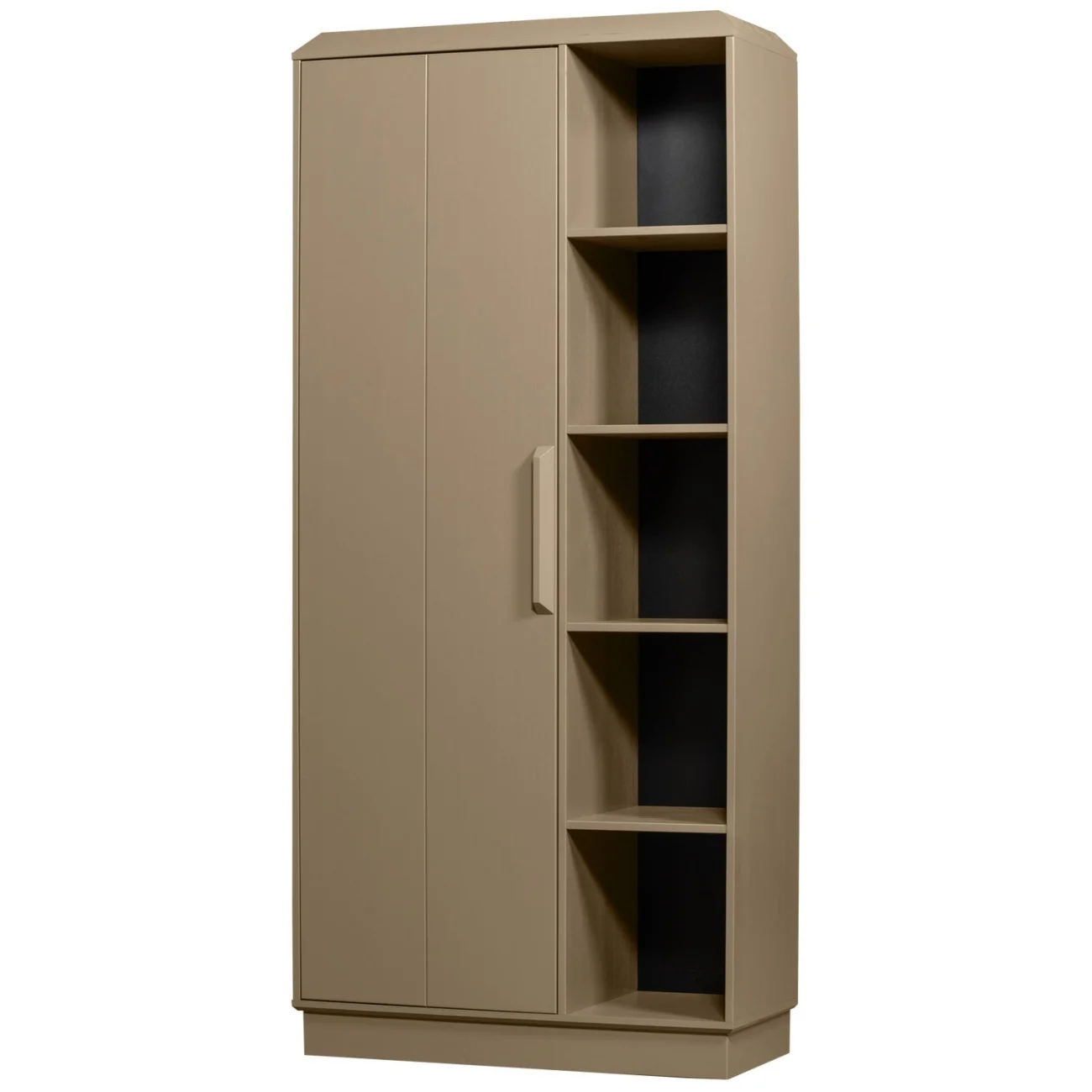 Schrank Lowen aus Kiefernholz, skandinavischer Stil, braun Mud, FSC-zertifiziert, 1 Tür, 10 Fächer