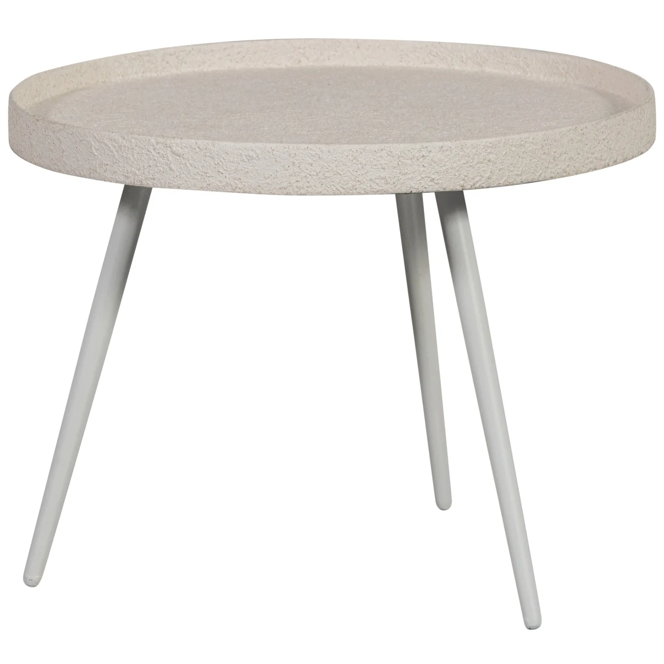 Beistelltisch Bounds aus Metall und Holz, rundes Design, Natur, Ø 58 cm, stabil und pflegeleicht - Woood