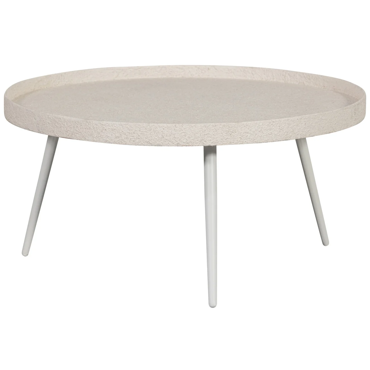 Beistelltisch Bounds aus Metall und Holz, rundes Design, naturfarben, Ø 76 cm, modern - Woood