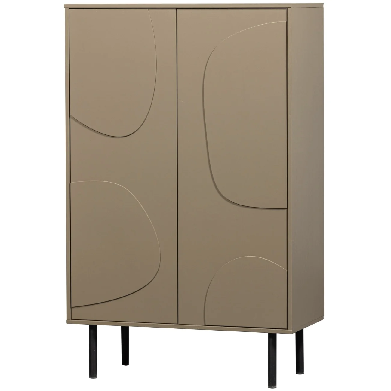 Schrank Cadiz aus Kiefernholz, modern skandinavisch, Braun, Push-to-open, FSC-zertifiziert