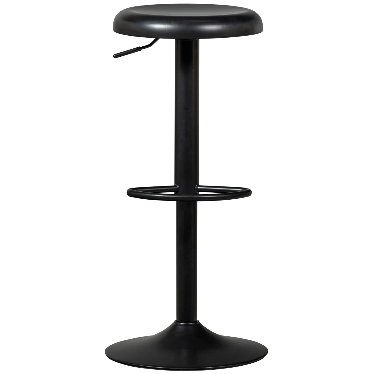 Barhocker Isaac aus Metall, modern höhenverstellbar, schwarz lackiert, für Dein Zuhause - Woood