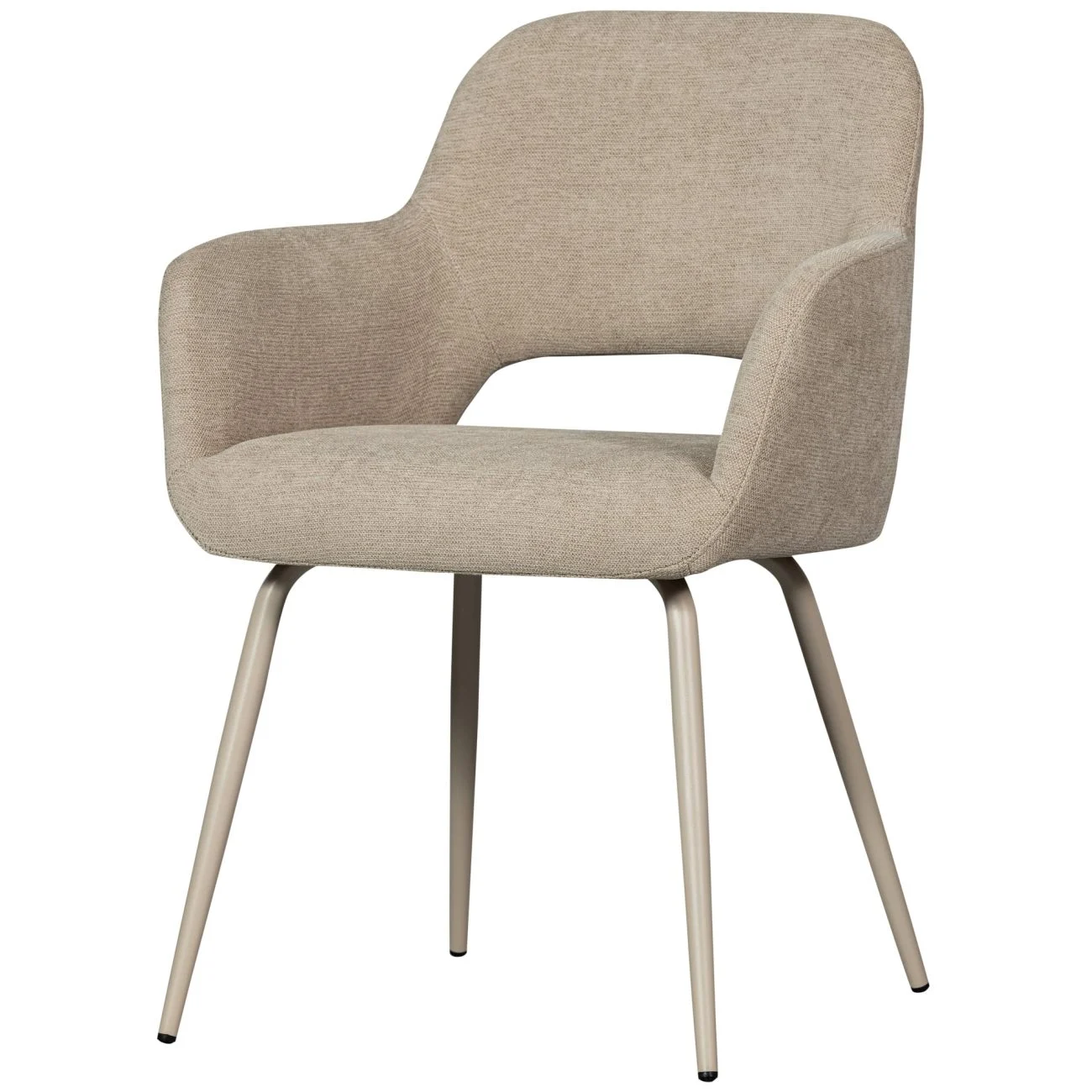 Esszimmerstuhl Jenny aus Webstoff, modernes Design, Natur, gepolstert, Metallgestell - Woood