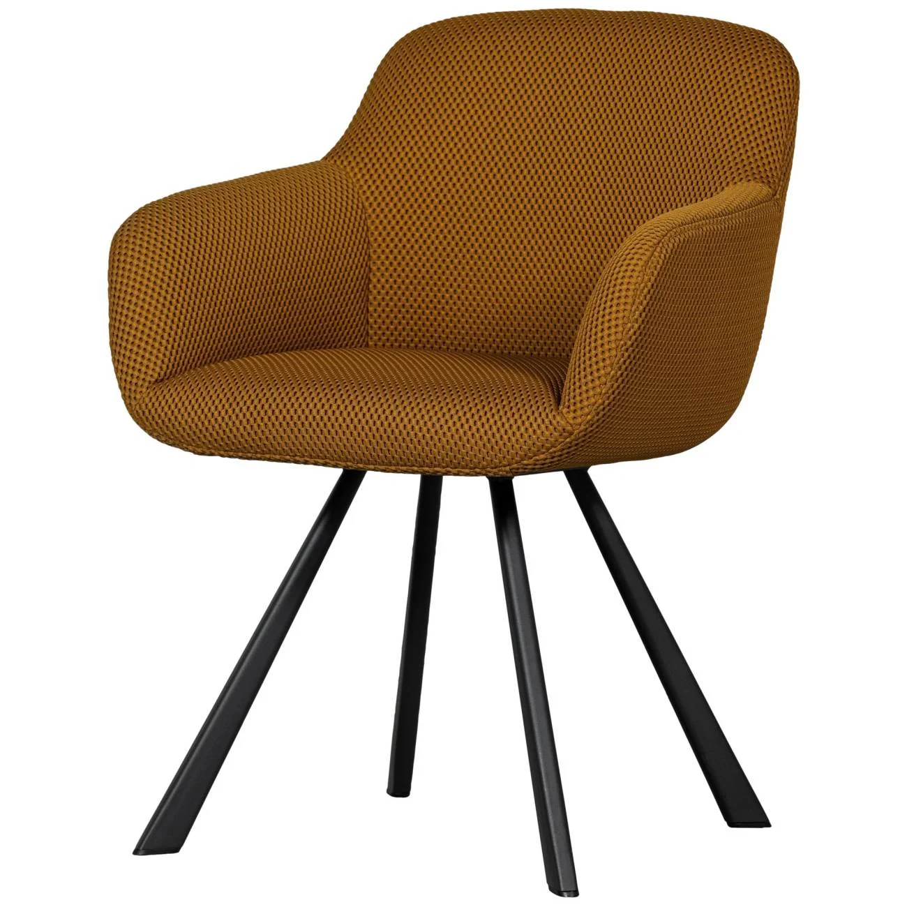 Esszimmerstuhl Juno aus Netzstoff, modernes Design, Orange, gepolstert, robustes Metallgestell - Woood