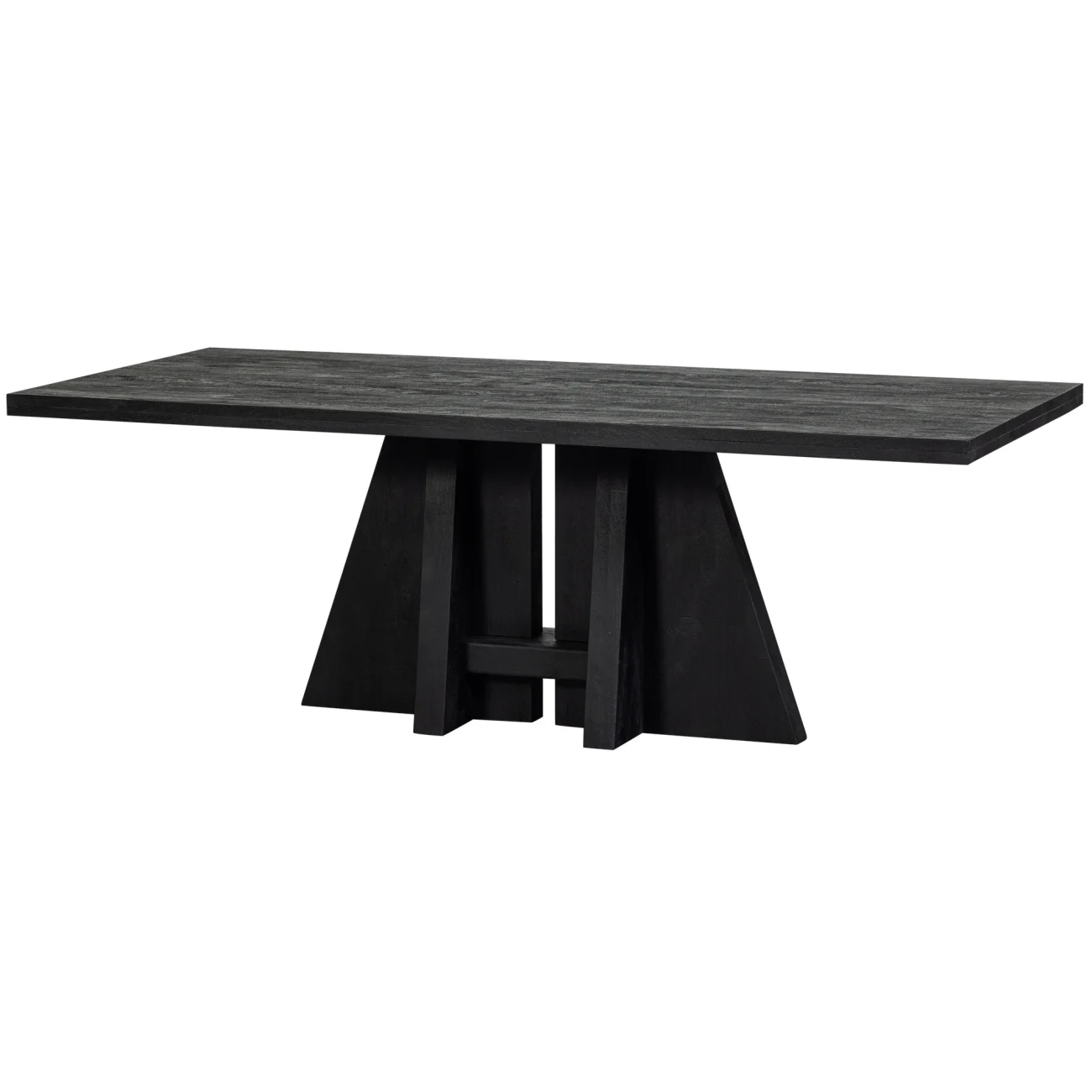Esstisch Kean aus Mangoholz, modern rechteckig, schwarz, 220x100 cm, für 8–10 Personen - Woood