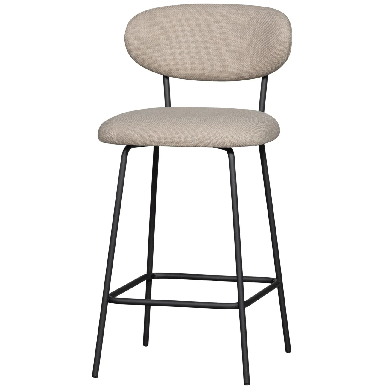 Barhocker Kjeld aus Webstoff, modernes Design mit Metallgestell, Natur, gepolstert und langlebig - Woood