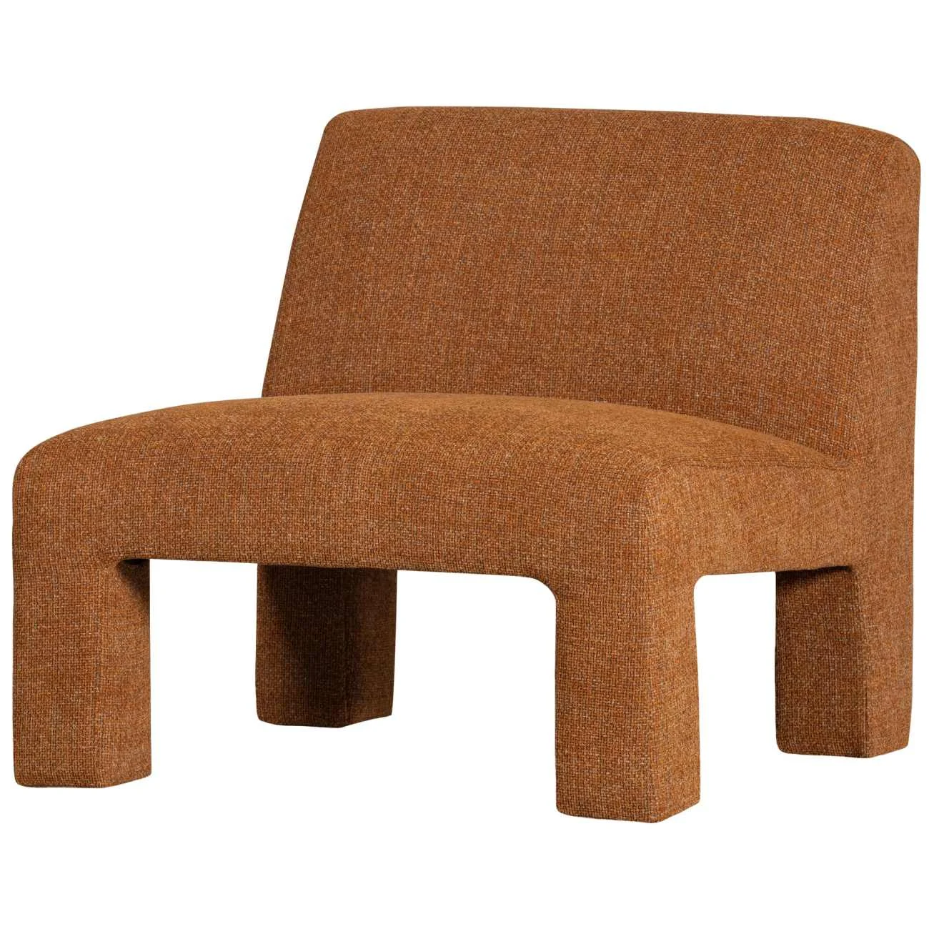 Sessel Lavid aus Webstoff, Retro Chic Design, Orange Ginger, gepolstert und komfortabel - Woood