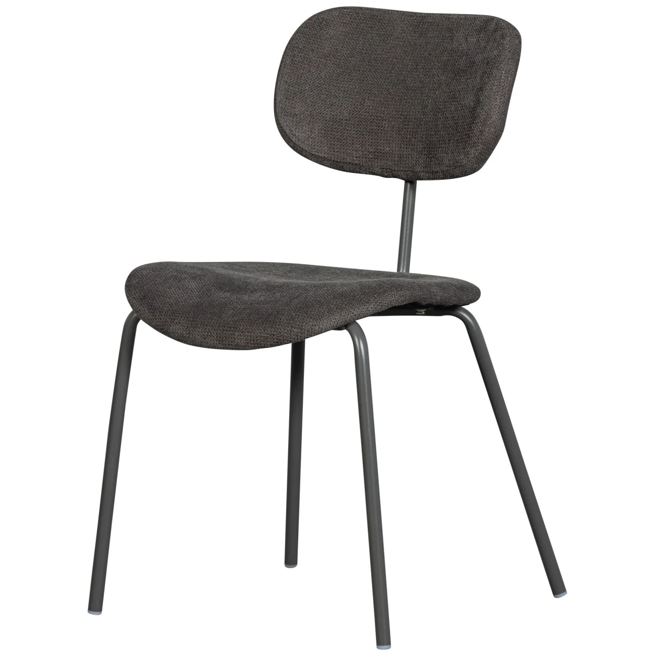 Esszimmerstuhl Link aus Stoff, modernes Design, Dunkelgrau, weich gepolstert, Metallgestell - Woood