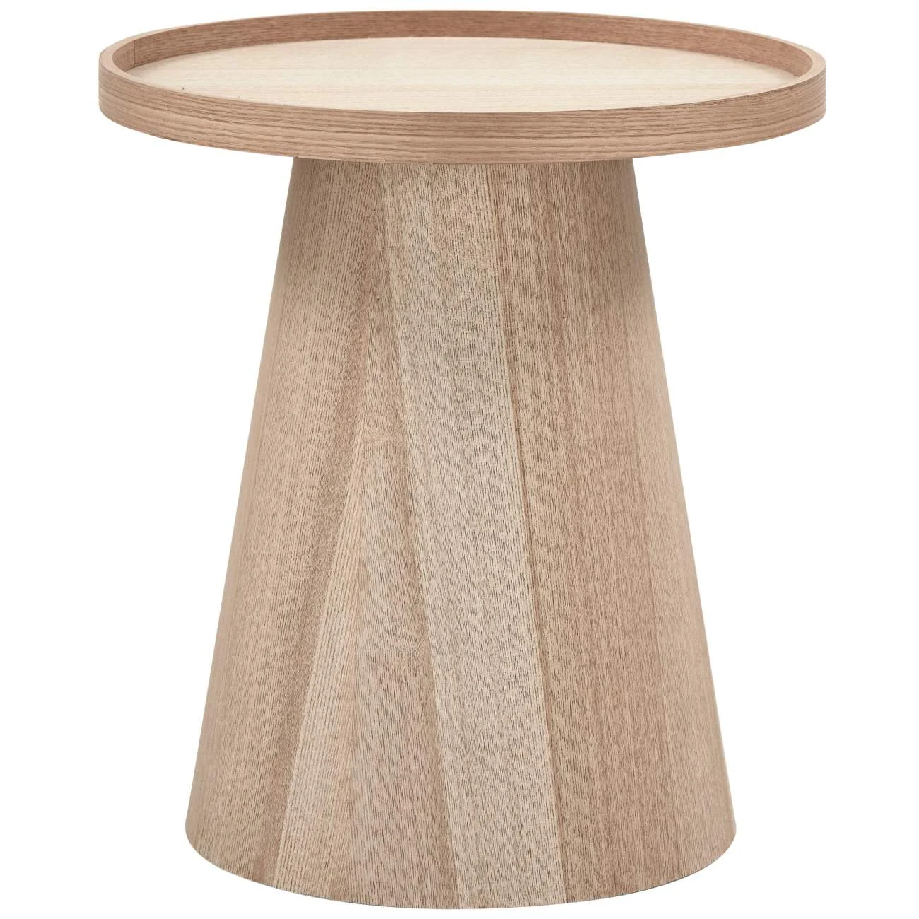 Beistelltisch Maud aus MDF-Holz, skandinavisches Design, rund, Natur, Ø 45 cm