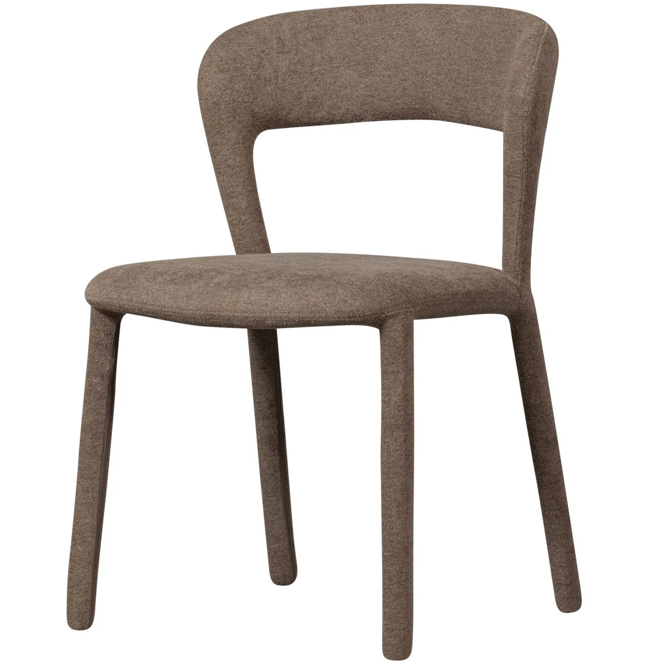 Esszimmerstuhl Noble aus Webstoff, Retro Chic Design, taupe, gepolstert und bequem - Woood