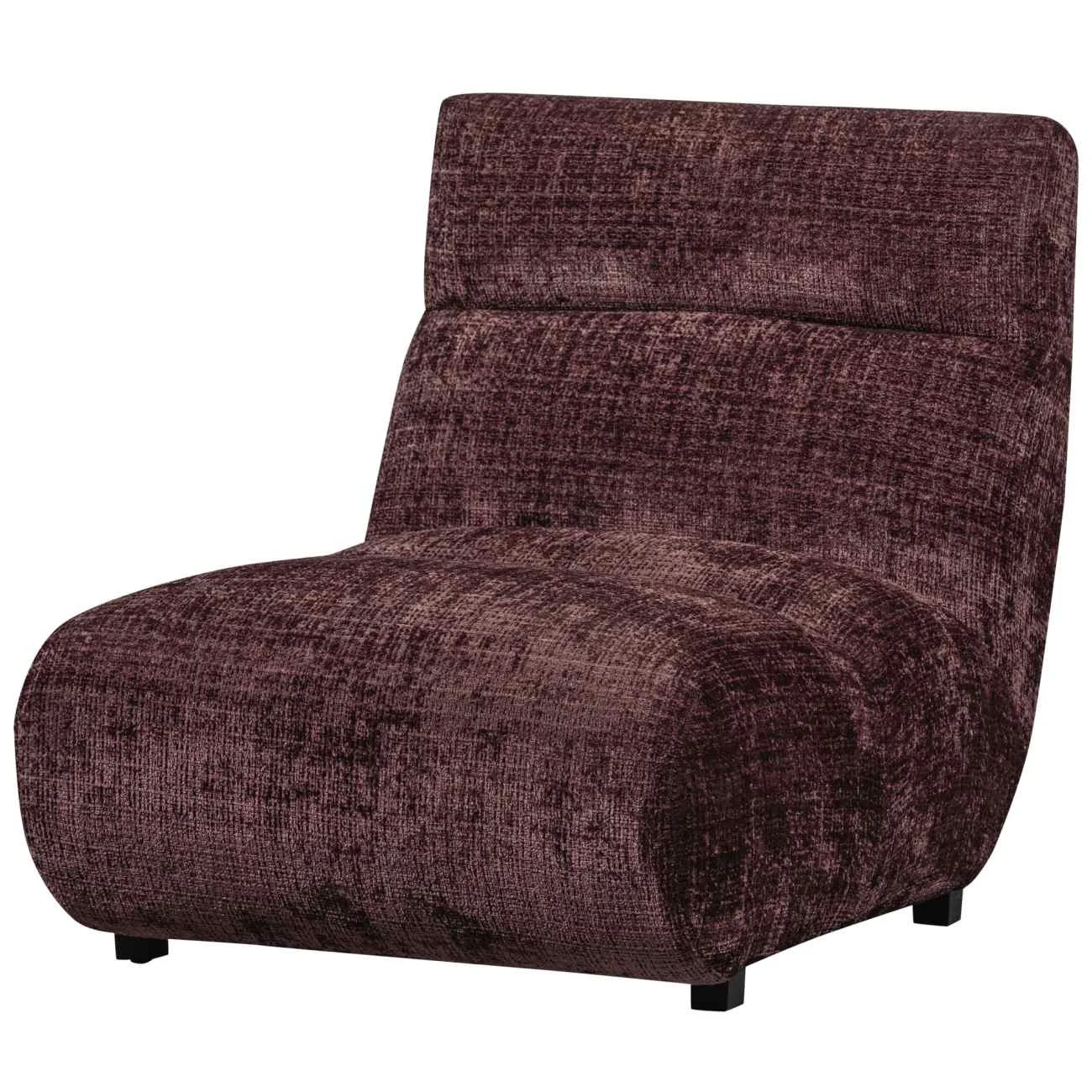 Sessel Observe aus Chenille-Stoff, Retro Chic Design, lila, gepolstert und komfortabel